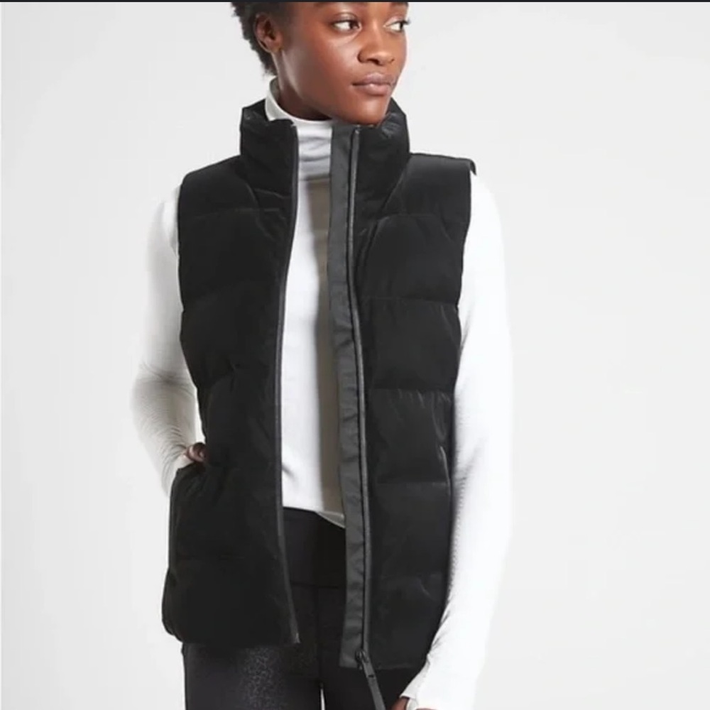 Athleta Venice Odyssey Down Jacket Black Puffer Vest/ S